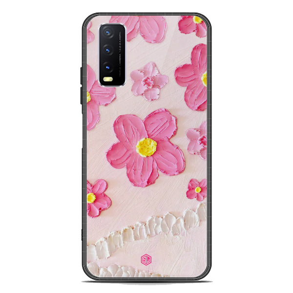 Floral Series Soft Phone Case - Premium Glass Case - Design 2 - Vivo Y20i