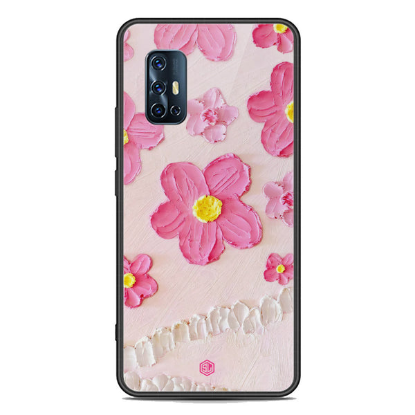 Floral Series Soft Phone Case - Premium Glass Case - Design 2 - Vivo Y9s