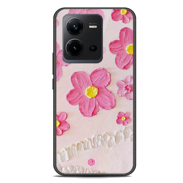 Floral Series Soft Phone Case - Premium Glass Case - Design 2 - Vivo V25 5G