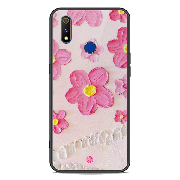 Floral Series Soft Phone Case - Premium Glass Case - Design 2 - Realme 3