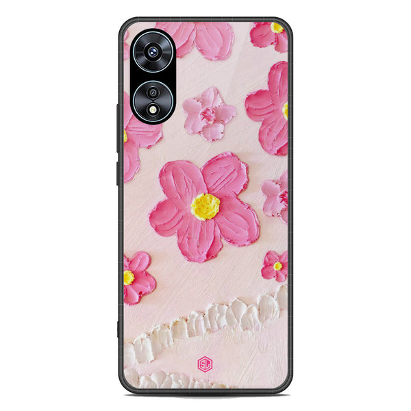 Floral Series Soft Phone Case - Premium Glass Case - Design 2 - Oppo A78 4G