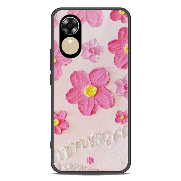 Floral Series Soft Phone Case - Premium Glass Case - Design 2 - Oppo A17k