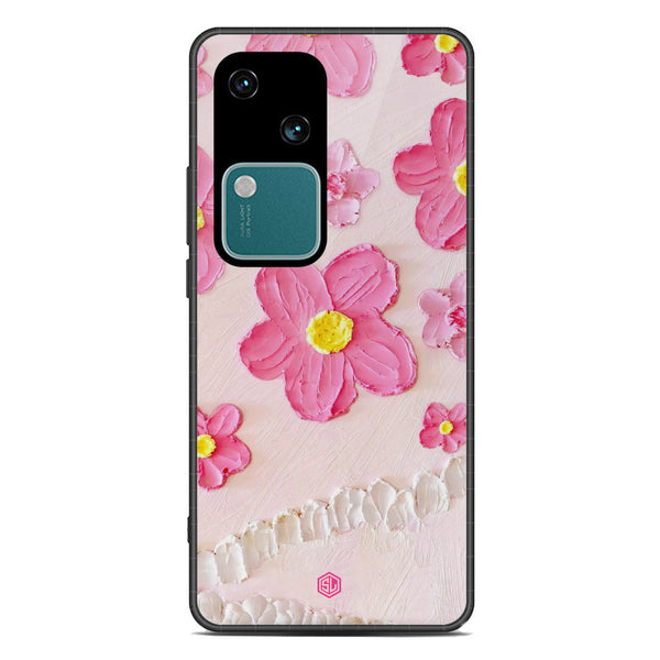 Floral Series Soft Phone Case - Premium Glass Case - Design 2 - Vivo V30