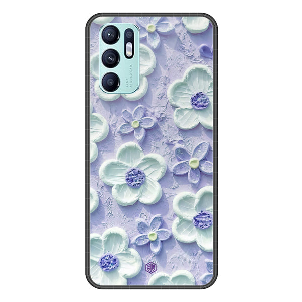 Floral Series Soft Phone Case - Premium Glass Case - Design 4 - Oppo Reno 6