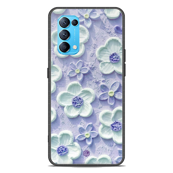 Floral Series Soft Phone Case - Premium Glass Case - Design 4 - Oppo Reno 5 4G