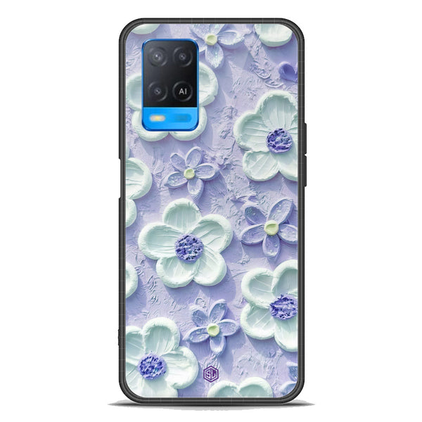 Floral Series Soft Phone Case - Premium Glass Case - Design 4 - Oppo A54 4G