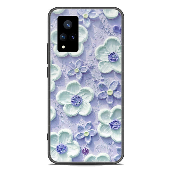 Floral Series Soft Phone Case - Premium Glass Case - Design 4 - Vivo V21