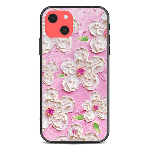 Floral Series Soft Phone Case - Premium Glass Case - Design 5 - iPhone 13 Mini