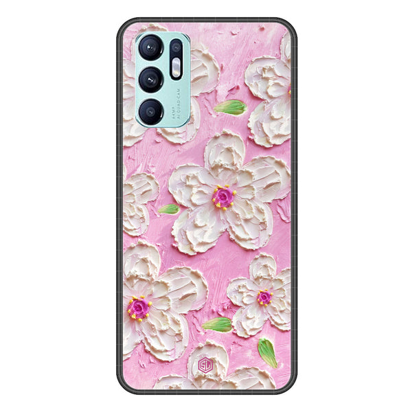 Floral Series Soft Phone Case - Premium Glass Case - Design 5 - Oppo Reno 6