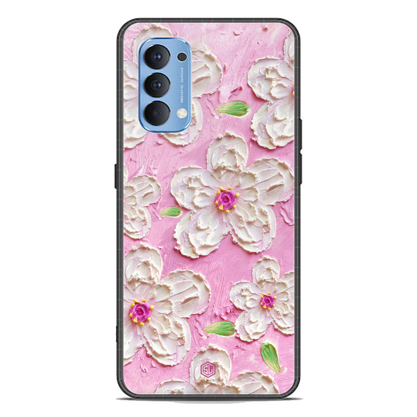 Floral Series Soft Phone Case - Premium Glass Case - Design 5 - Oppo Reno 4