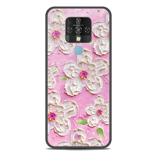 Floral Series Soft Phone Case - Premium Glass Case - Design 5 - Tecno Camon 16