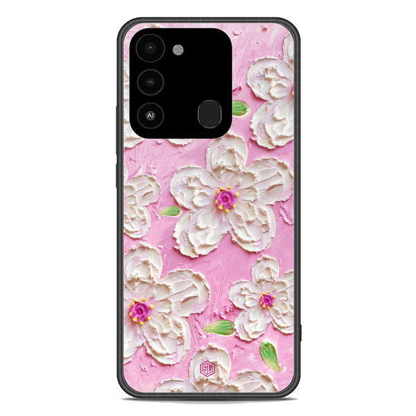 Floral Series Soft Phone Case - Premium Glass Case - Design 5 - Tecno Spark 8C