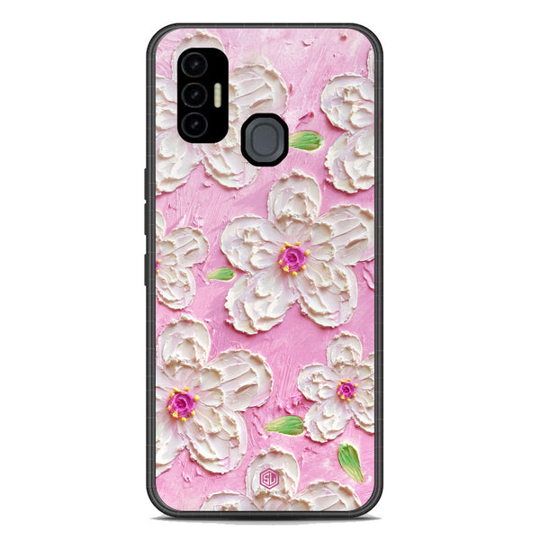 Floral Series Soft Phone Case - Premium Glass Case - Design 5 - Tecno Spark 7