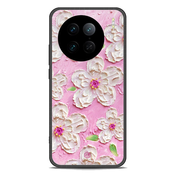 Floral Series Soft Phone Case - Premium Glass Case - Design 5 - Vivo X90 Pro