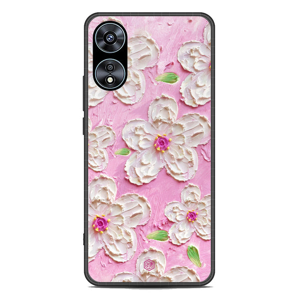 Floral Series Soft Phone Case - Premium Glass Case - Design 5 - Oppo A58 4G