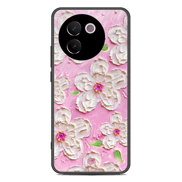 Floral Series Soft Phone Case - Premium Glass Case - Design 5 - Vivo V30e