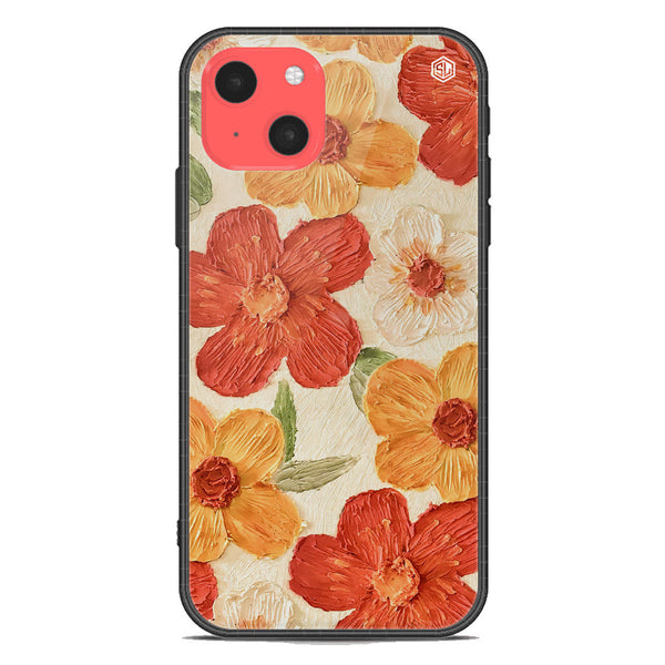 Floral Series Soft Phone Case - Premium Glass Case - Design 6 - iPhone 13 Mini