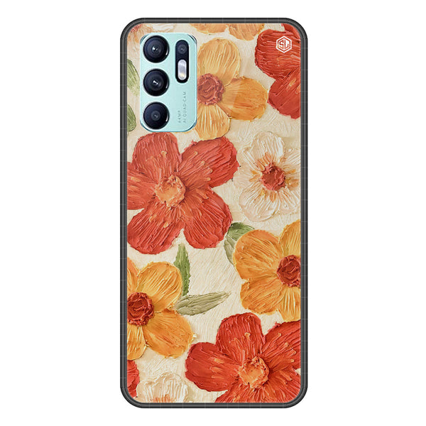 Floral Series Soft Phone Case - Premium Glass Case - Design 6 - Oppo Reno 6