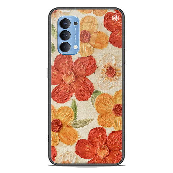 Floral Series Soft Phone Case - Premium Glass Case - Design 6 - Oppo Reno 4