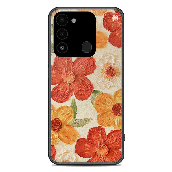 Floral Series Soft Phone Case - Premium Glass Case - Design 6 - Tecno Spark 8C