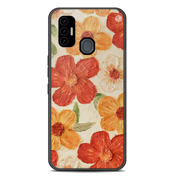 Floral Series Soft Phone Case - Premium Glass Case - Design 6 - Tecno Spark 7