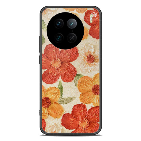 Floral Series Soft Phone Case - Premium Glass Case - Design 6 - Vivo X90 Pro