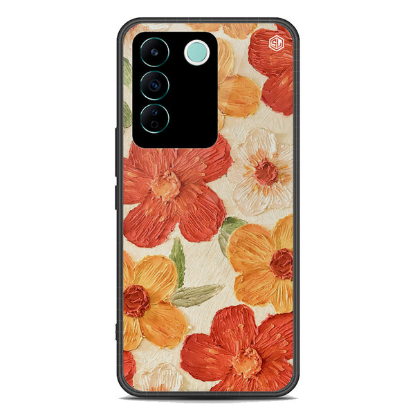 Floral Series Soft Phone Case - Premium Glass Case - Design 6 - Vivo V27e