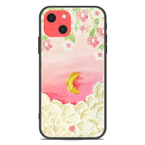 Floral Series Soft Phone Case - Premium Glass Case - Design 7 - iPhone 13 Mini