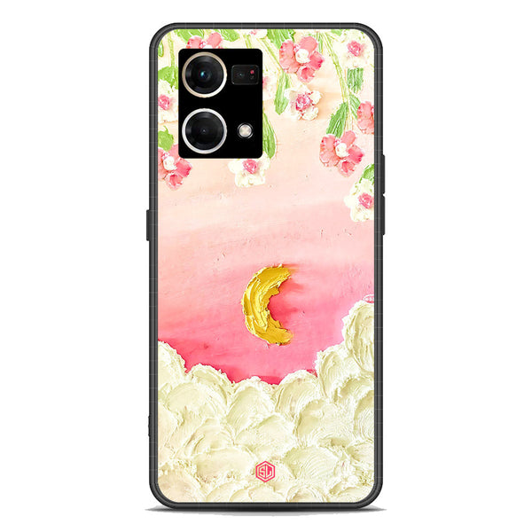 Floral Series Soft Phone Case - Premium Glass Case - Design 7 - Oppo Reno 7 4G