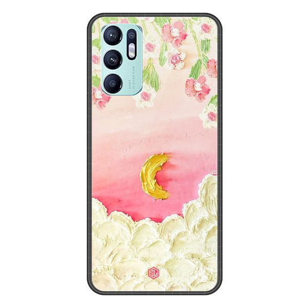 Floral Series Soft Phone Case - Premium Glass Case - Design 7 - Oppo Reno 6