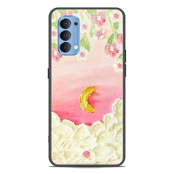 Floral Series Soft Phone Case - Premium Glass Case - Design 7 - Oppo Reno 4