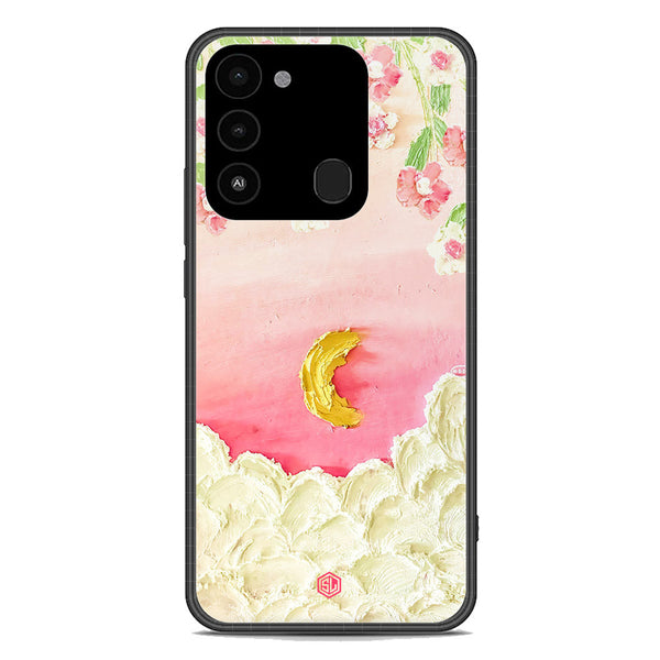 Floral Series Soft Phone Case - Premium Glass Case - Design 7 - Tecno Spark 8C