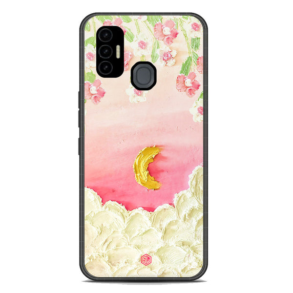 Floral Series Soft Phone Case - Premium Glass Case - Design 7 - Tecno Spark 7