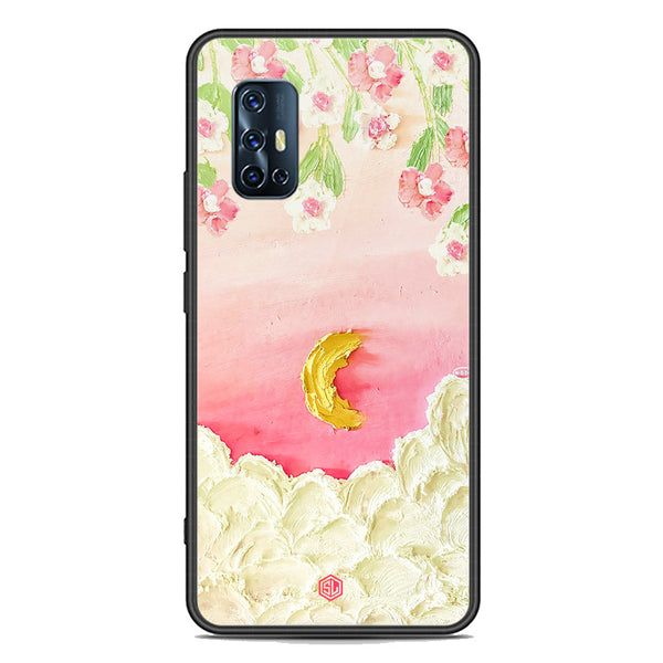 Floral Series Soft Phone Case - Premium Glass Case - Design 7 - Vivo Y9s