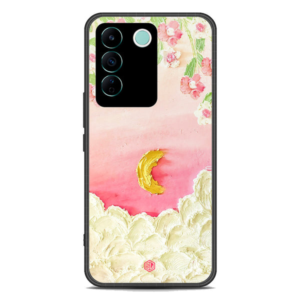 Floral Series Soft Phone Case - Premium Glass Case - Design 7 - Vivo V27e