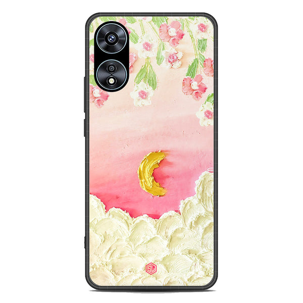 Floral Series Soft Phone Case - Premium Glass Case - Design 7 - Oppo A58 4G