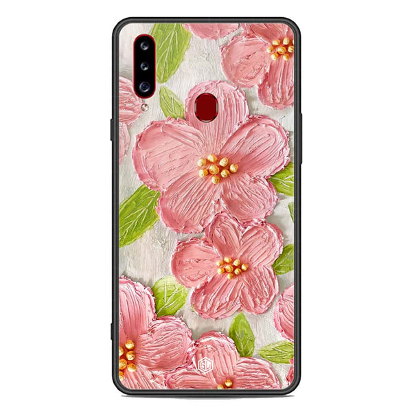 Floral Series Soft Phone Case - Premium Glass Case - Design 9 - Samsung Galaxy A20s