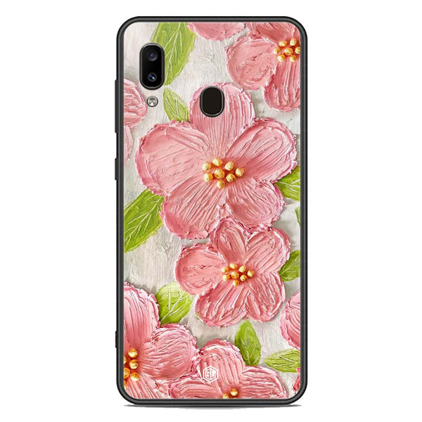 Floral Series Soft Phone Case - Premium Glass Case - Design 9 - Samsung Galaxy A20