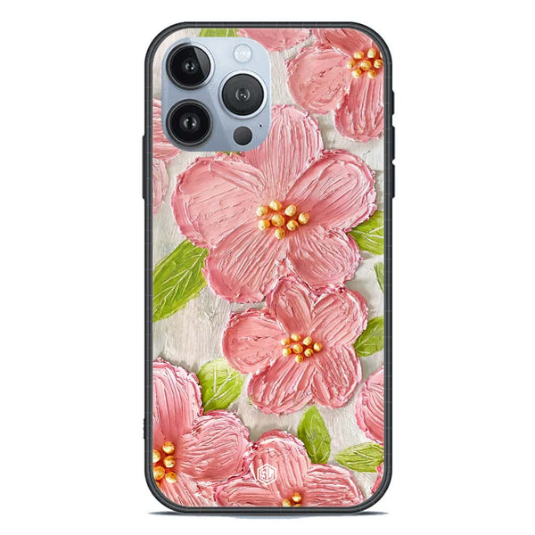 Floral Series Soft Phone Case - Premium Glass Case - Design 9 - iPhone 13 Pro