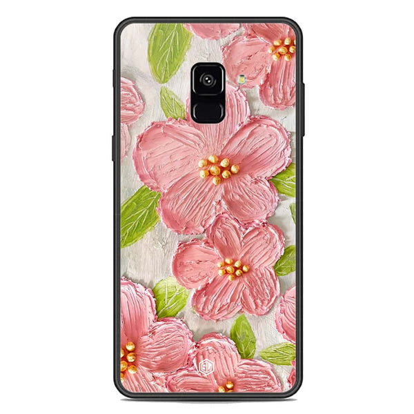 Floral Series Soft Phone Case - Premium Glass Case - Design 9 - Samsung Galaxy A8 2018