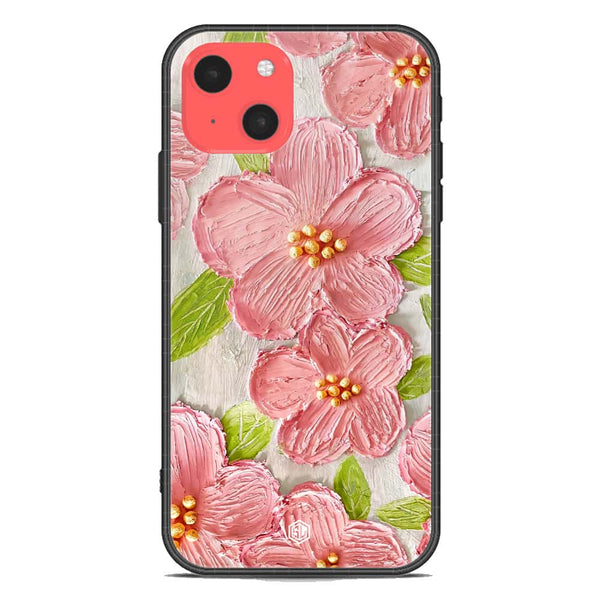 Floral Series Soft Phone Case - Premium Glass Case - Design 9 - iPhone 13 Mini