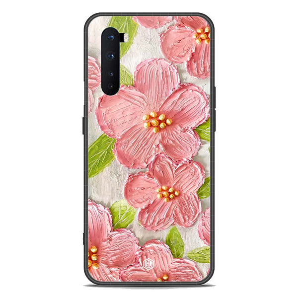 Floral Series Soft Phone Case - Premium Glass Case - Design 9 - OnePlus Nord