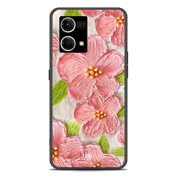 Floral Series Soft Phone Case - Premium Glass Case - Design 9 - Oppo Reno 7 4G