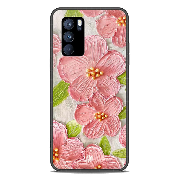 Floral Series Soft Phone Case - Premium Glass Case - Design 9 - Oppo Reno 6 5G