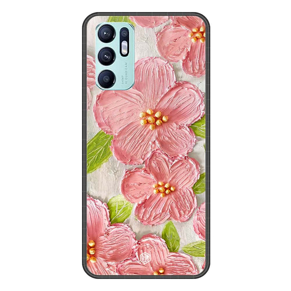 Floral Series Soft Phone Case - Premium Glass Case - Design 9 - Oppo Reno 6