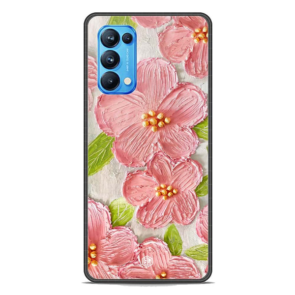 Floral Series Soft Phone Case - Premium Glass Case - Design 9 - Oppo Reno 5 Pro 5G