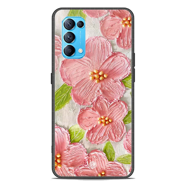 Floral Series Soft Phone Case - Premium Glass Case - Design 9 - Oppo Reno 5 4G