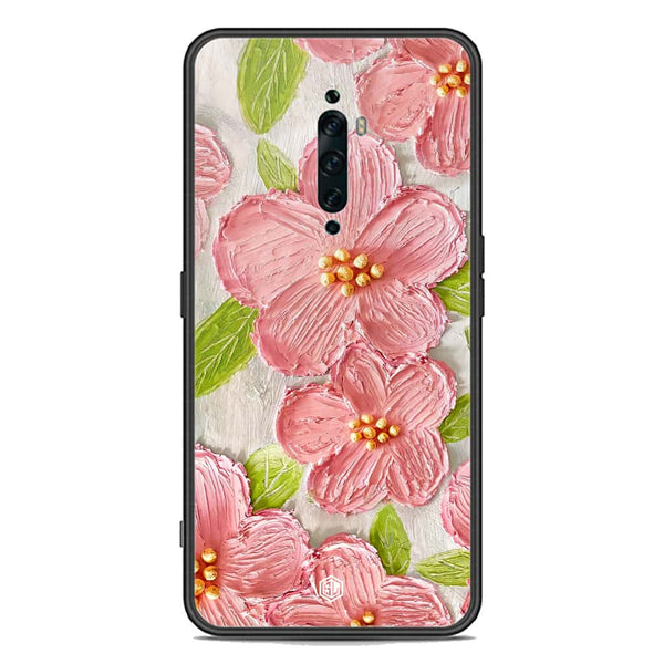 Floral Series Soft Phone Case - Premium Glass Case - Design 9 - Oppo Reno 2F