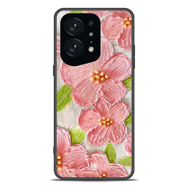 Floral Series Soft Phone Case - Premium Glass Case - Design 9 - Oppo Find X5 Pro