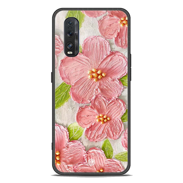 Floral Series Soft Phone Case - Premium Glass Case - Design 9 - Oppo Find X2